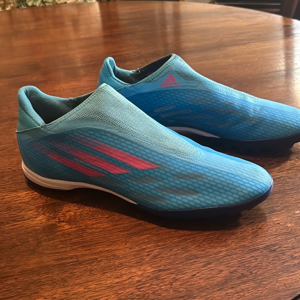 adidas X Crazyfas 3 Laceless Turf Soccer Cleats. Blue and pink. 11.5 men’s